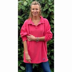 Sloppy Joe Jackie Harris Collar 02 Red Wash Organic Cotton Rugby Sweatshirt